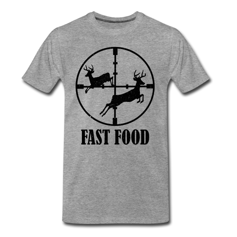 Jäger Wild jagen Fast Food Lustiges T-Shirt - Grau meliert