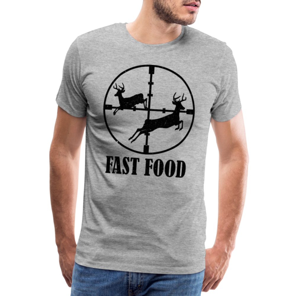 Jäger Wild jagen Fast Food Lustiges T-Shirt - Grau meliert