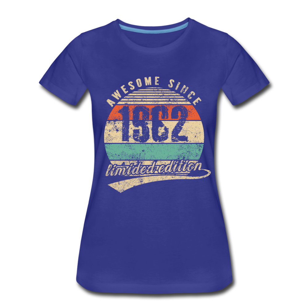60. Geburtstags Shirt Geboren Awesome Since 1962 Retro Style Bio T-Shirt - Königsblau