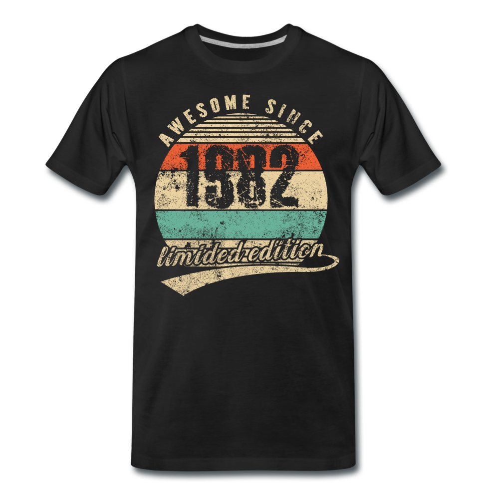 40. Geburtstags T-Shirt Geboren Awesome Since 1982 Retro Style T-Shirt - Schwarz