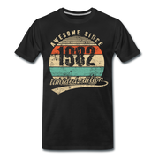 40. Geburtstags T-Shirt Geboren Awesome Since 1982 Retro Style T-Shirt - Schwarz