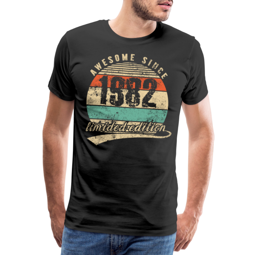 40. Geburtstags T-Shirt Geboren Awesome Since 1982 Retro Style T-Shirt - Schwarz