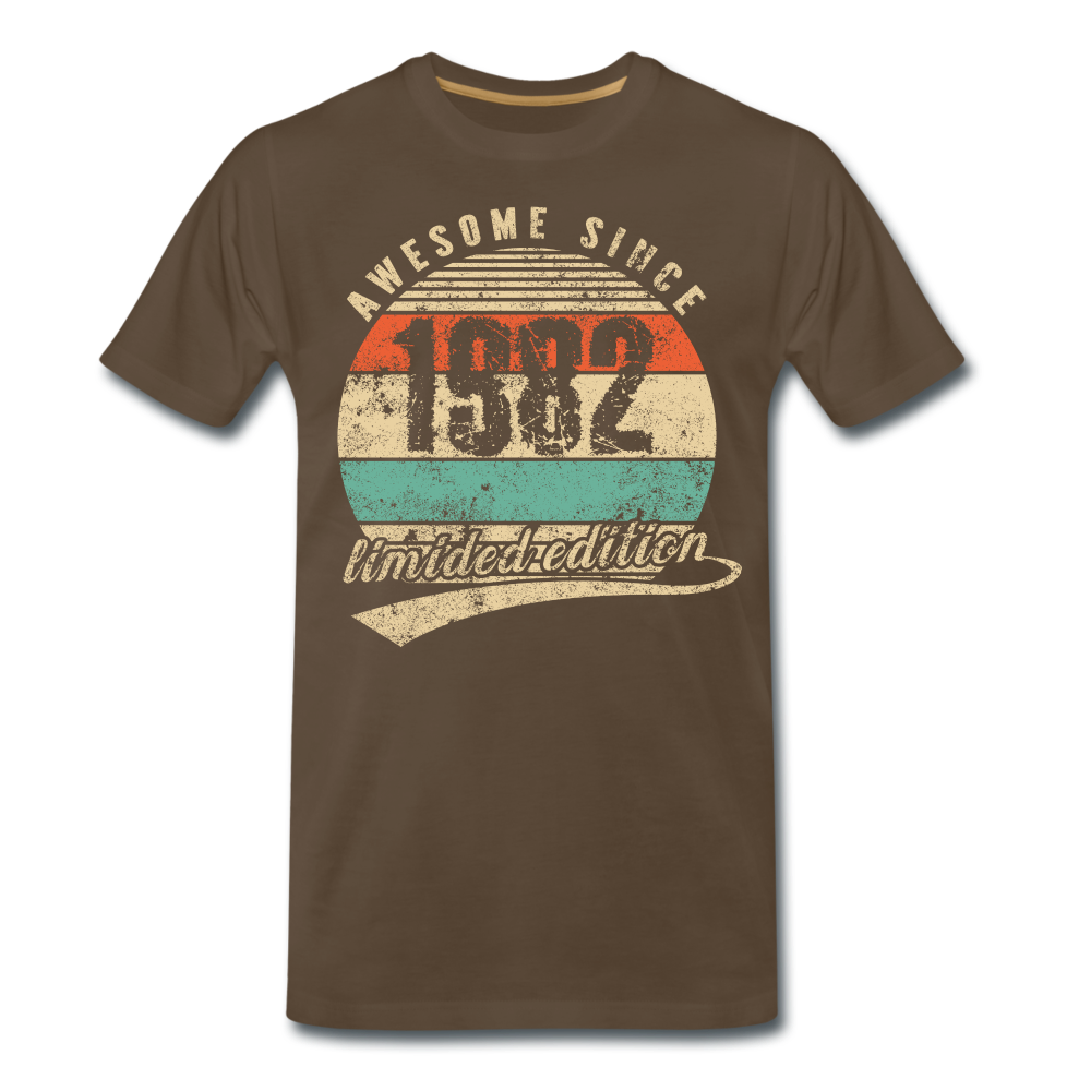 40. Geburtstags T-Shirt Geboren Awesome Since 1982 Retro Style T-Shirt - Edelbraun