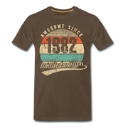 40. Geburtstags T-Shirt Geboren Awesome Since 1982 Retro Style T-Shirt - Edelbraun