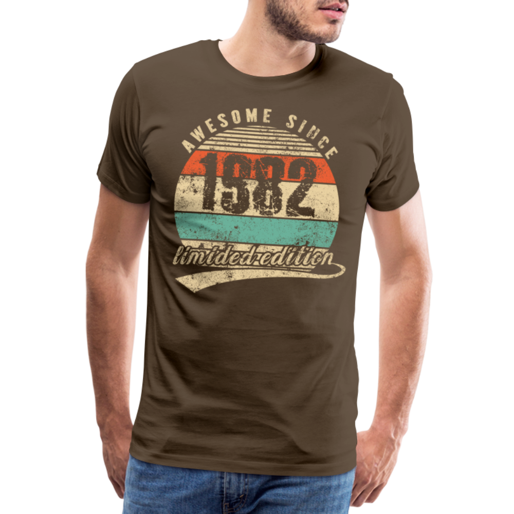 40. Geburtstags T-Shirt Geboren Awesome Since 1982 Retro Style T-Shirt - Edelbraun