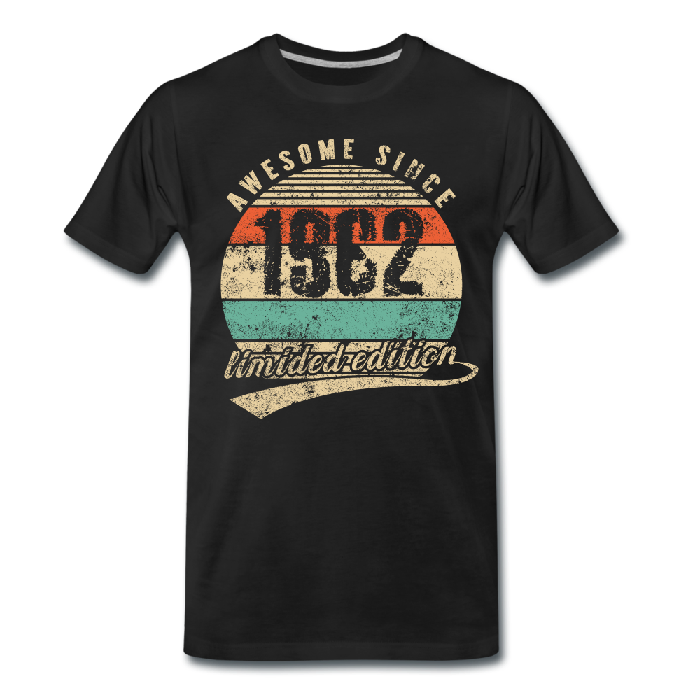 60. Geburtstags Shirt Geboren Awesome Since 1962 Retro Style T-Shirt - Schwarz