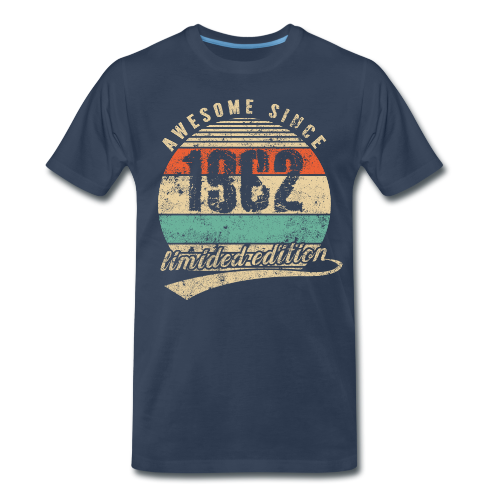 60. Geburtstags Shirt Geboren Awesome Since 1962 Retro Style T-Shirt - Navy