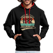 40. Geburtstags Hoodie Geboren Awesome Since 1982 Retro Style Hoodie - Schwarz/Rot