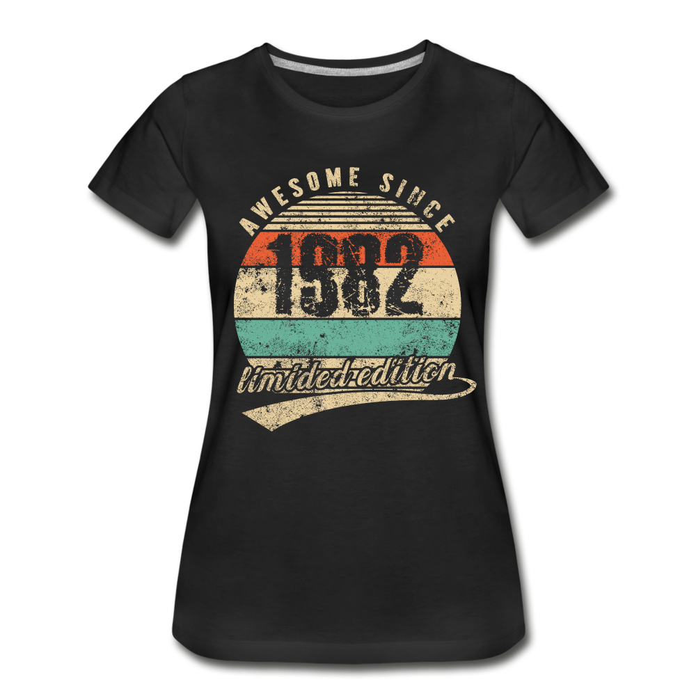 40. Geburtstags T-Shirt Geboren Awesome Since 1982 Retro Style T-Shirt Bio T-Shirt - Schwarz