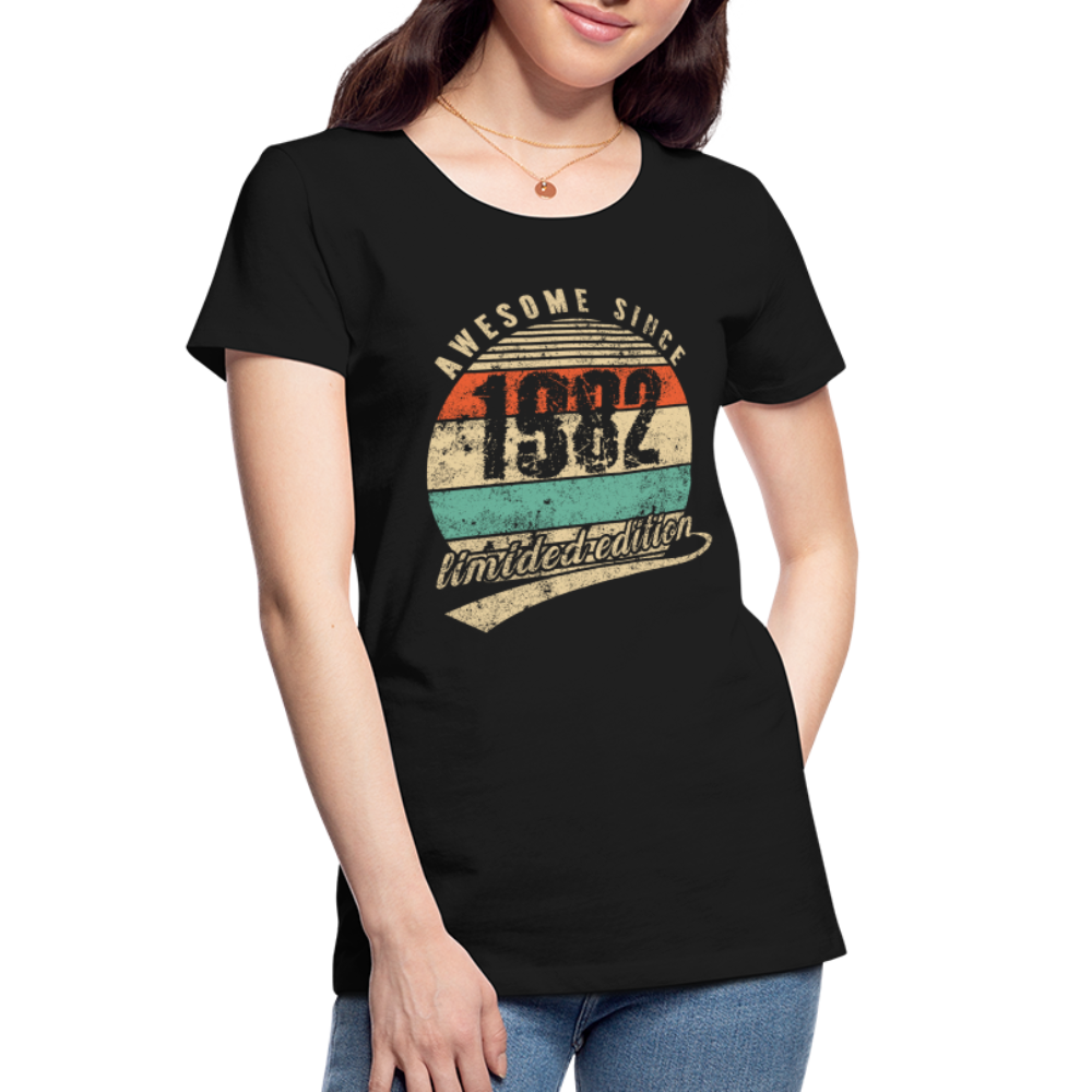 40. Geburtstags T-Shirt Geboren Awesome Since 1982 Retro Style T-Shirt Bio T-Shirt - Schwarz