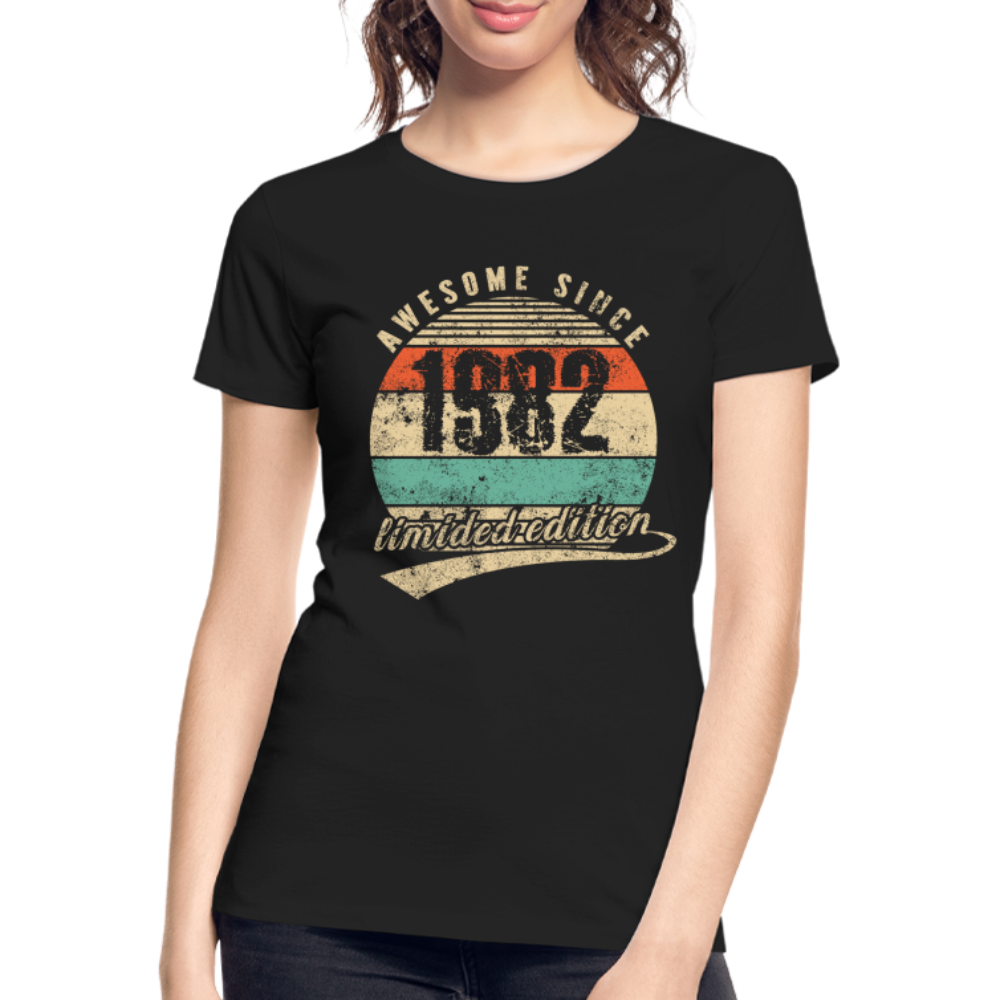 40. Geburtstags T-Shirt Geboren Awesome Since 1982 Retro Style T-Shirt Bio T-Shirt - Schwarz