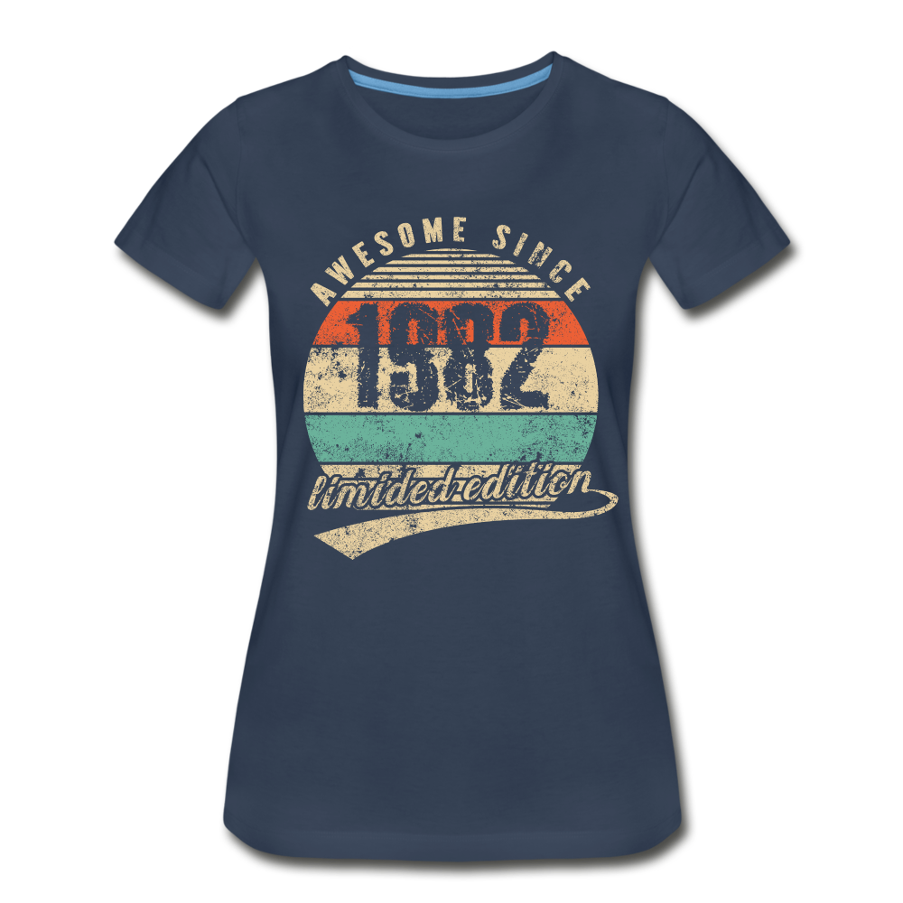 40. Geburtstags T-Shirt Geboren Awesome Since 1982 Retro Style T-Shirt Bio T-Shirt - Navy