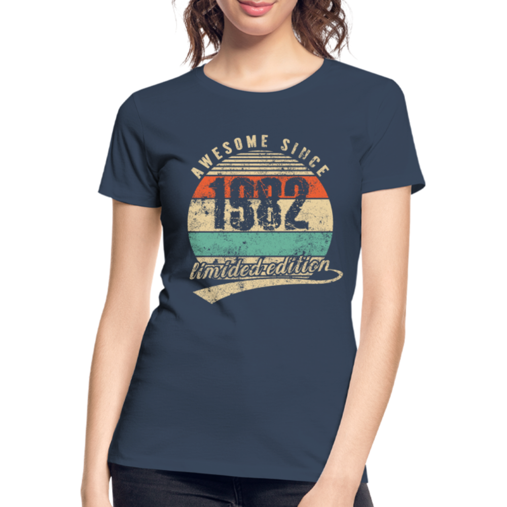 40. Geburtstags T-Shirt Geboren Awesome Since 1982 Retro Style T-Shirt Bio T-Shirt - Navy