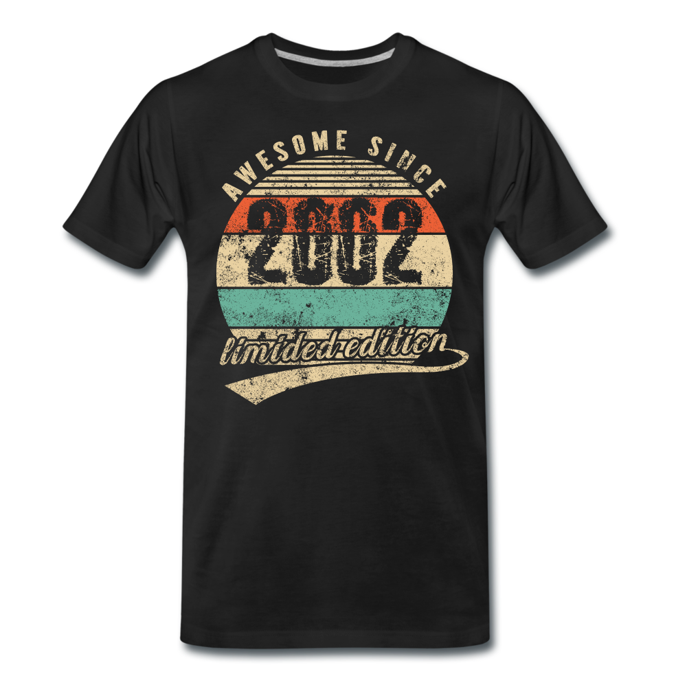 20. Geburtstags T-Shirt Geboren Awesome Since 2002 Retro Style T-Shirt - Schwarz