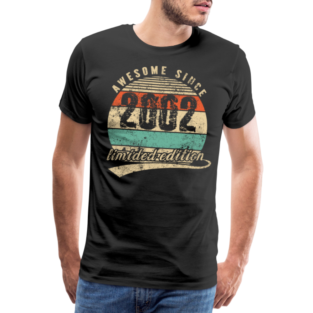 20. Geburtstags T-Shirt Geboren Awesome Since 2002 Retro Style T-Shirt - Schwarz