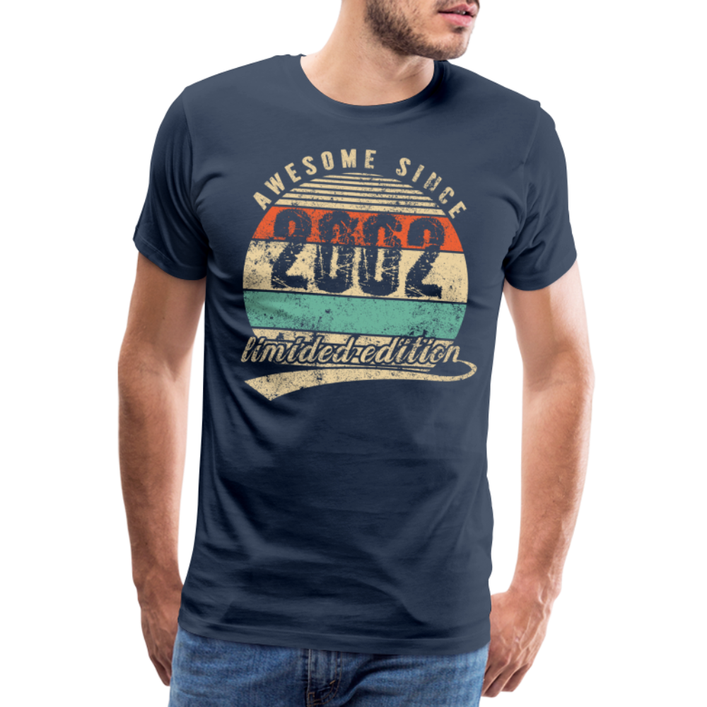 20. Geburtstags T-Shirt Geboren Awesome Since 2002 Retro Style T-Shirt - Navy