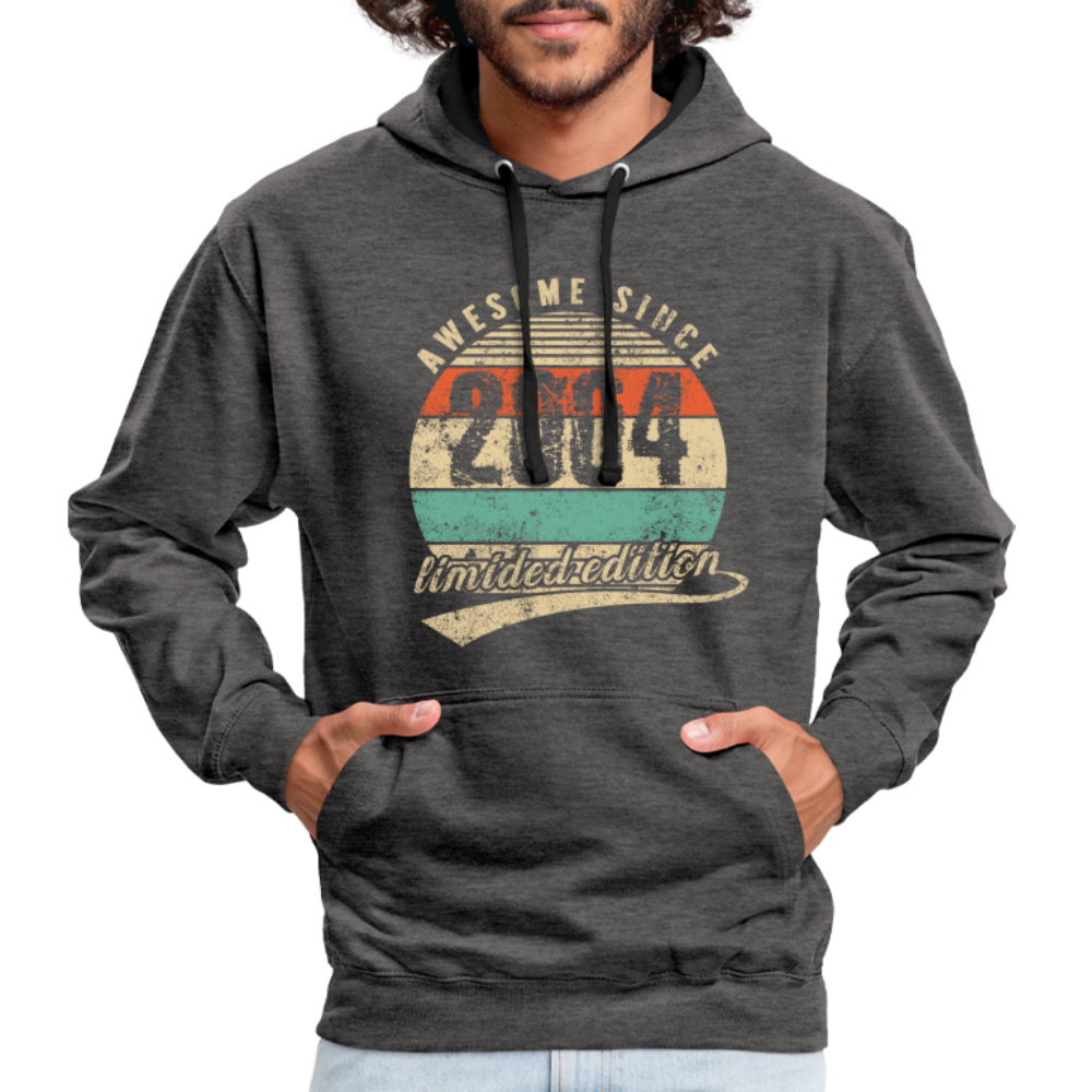 18. Geburtstags Hoodie Geboren Awesome Since 2004 Retro Style Hoodie - Anthrazit/Schwarz