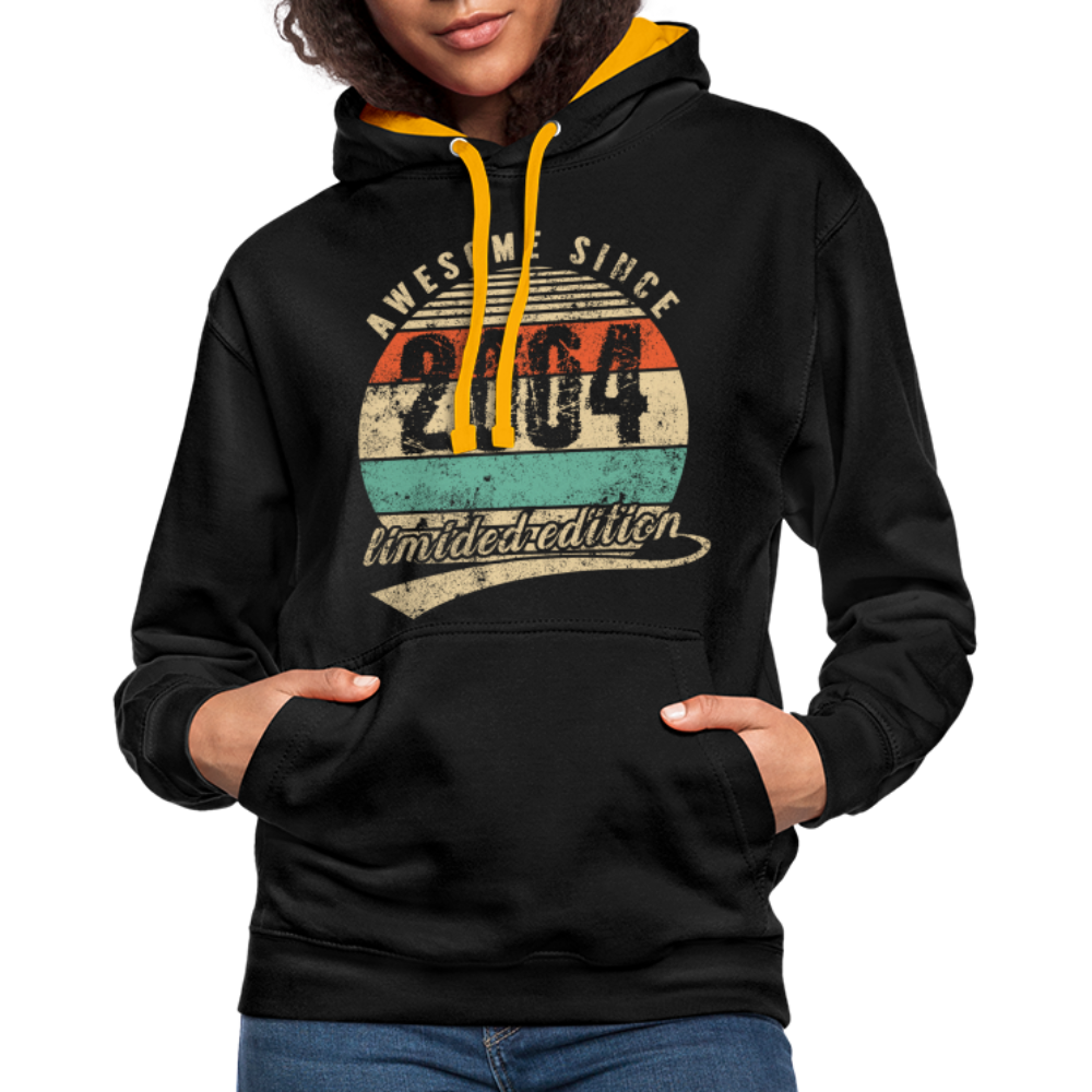 18. Geburtstags Hoodie Geboren Awesome Since 2004 Retro Style Hoodie - Schwarz/Gold