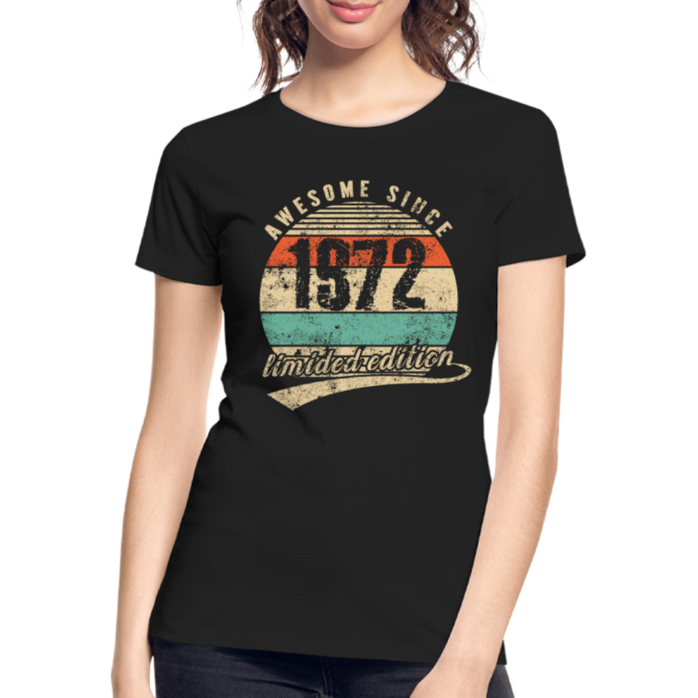 50. Geburtstags T-Shirt Geboren Awesome Since 1972 Retro Style Bio T-Shirt - Schwarz