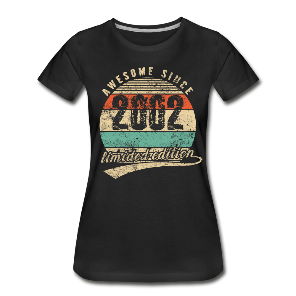 20. Geburtstags T-Shirt Geboren Awesome Since 2002 Retro Style T-Shirt Bio T-Shirt - Schwarz