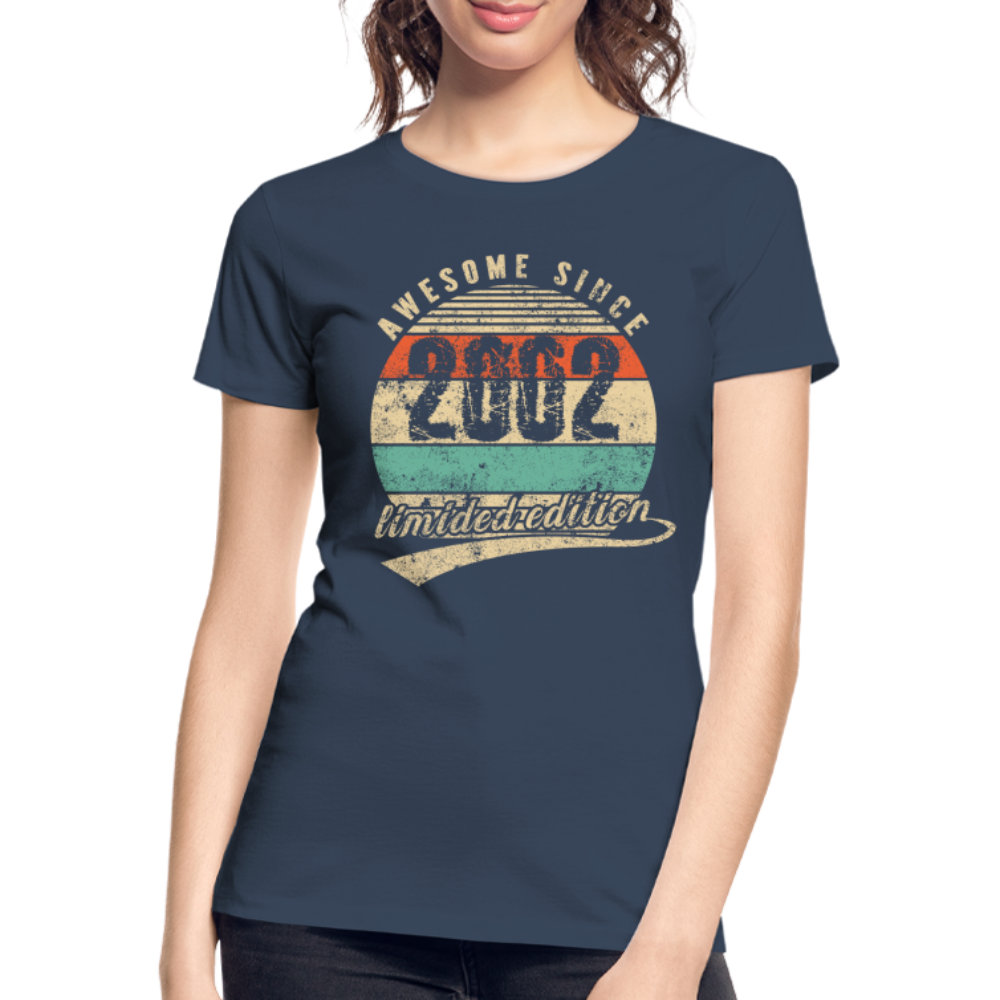 20. Geburtstags T-Shirt Geboren Awesome Since 2002 Retro Style T-Shirt Bio T-Shirt - Navy