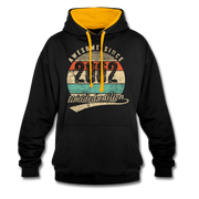 20. Geburtstags Hoodie Geboren Awesome Since 2002 Retro Style Hoodie - Schwarz/Gold
