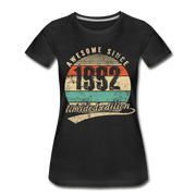 30. Geburtstags T-Shirt Geboren Awesome Since 1992 Retro Style Bio T-Shirt - Schwarz