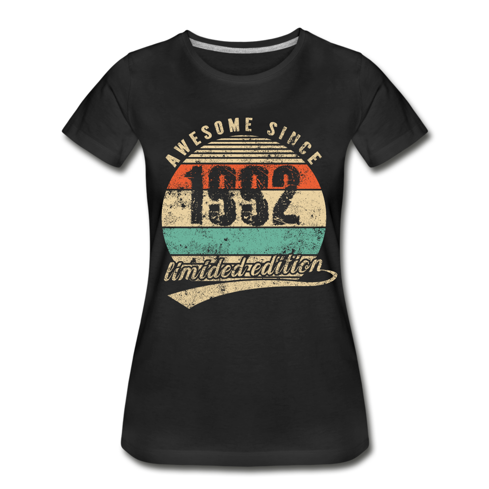 30. Geburtstags T-Shirt Geboren Awesome Since 1992 Retro Style Bio T-Shirt - Schwarz