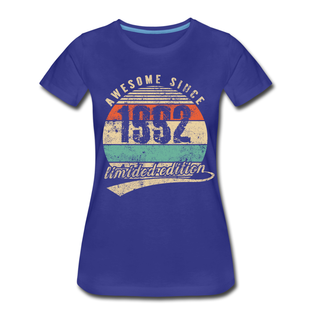 30. Geburtstags T-Shirt Geboren Awesome Since 1992 Retro Style Bio T-Shirt - Königsblau