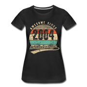 18. Geburtstags T-Shirt Geboren Awesome Since 2004 Retro Style Bio T-Shirt - Schwarz