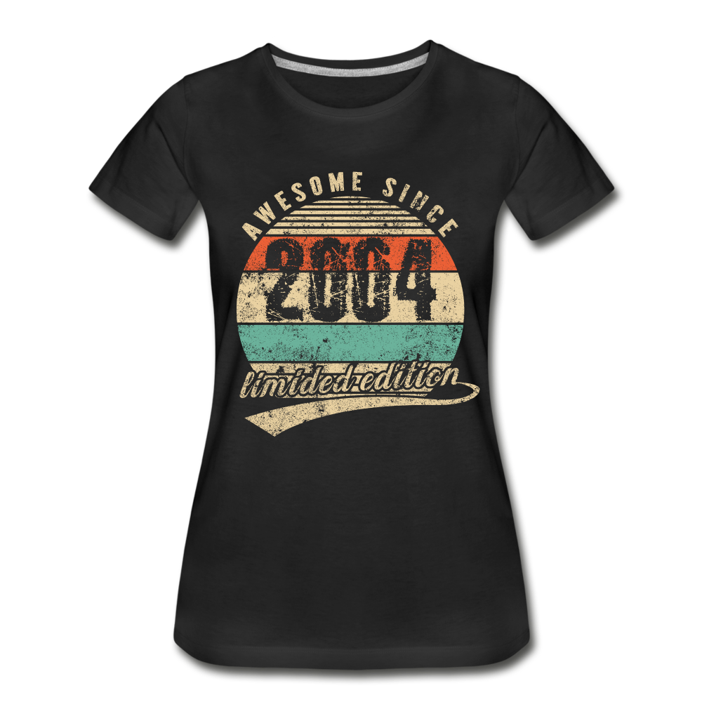 18. Geburtstags T-Shirt Geboren Awesome Since 2004 Retro Style Bio T-Shirt - Schwarz