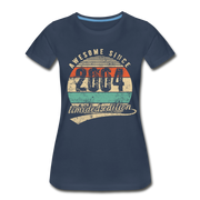 18. Geburtstags T-Shirt Geboren Awesome Since 2004 Retro Style Bio T-Shirt - Navy