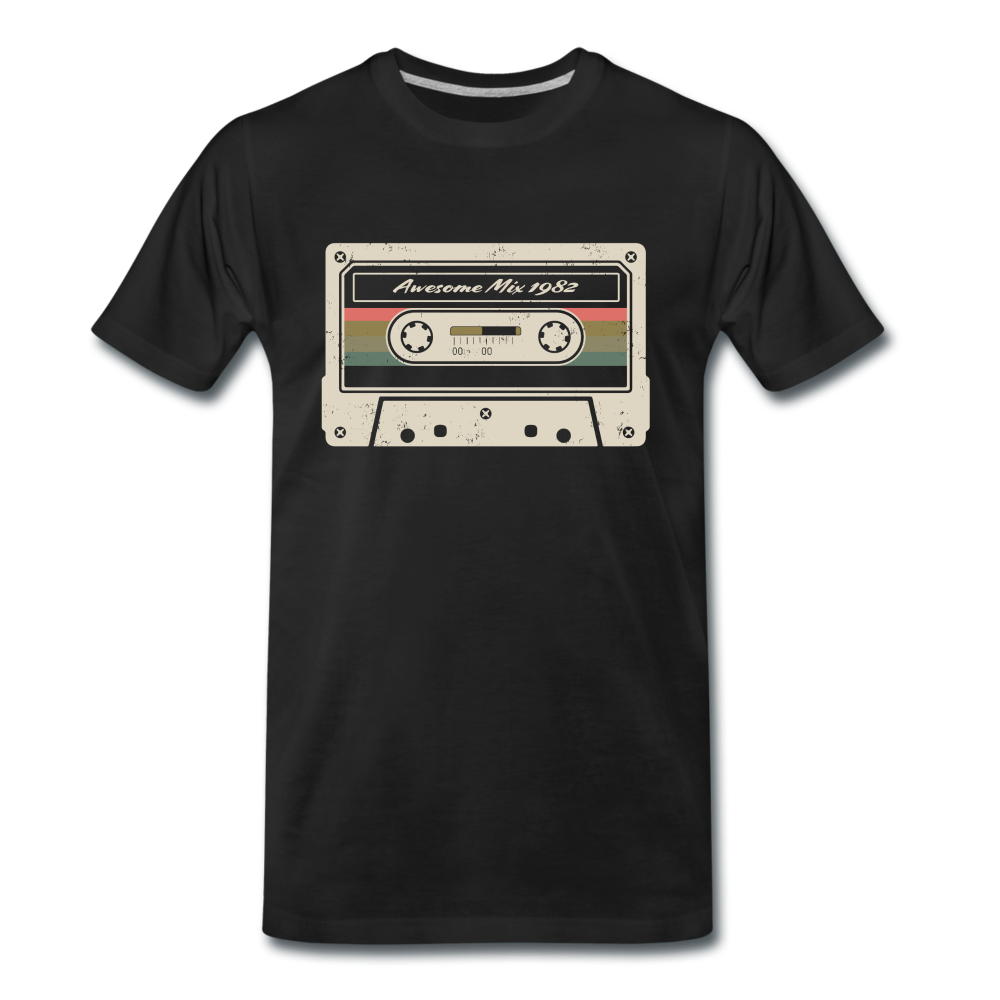 40. Geburtstags Shirt Musik Kassette Awesome Mix 1982 Retro Style T-Shirt - Schwarz