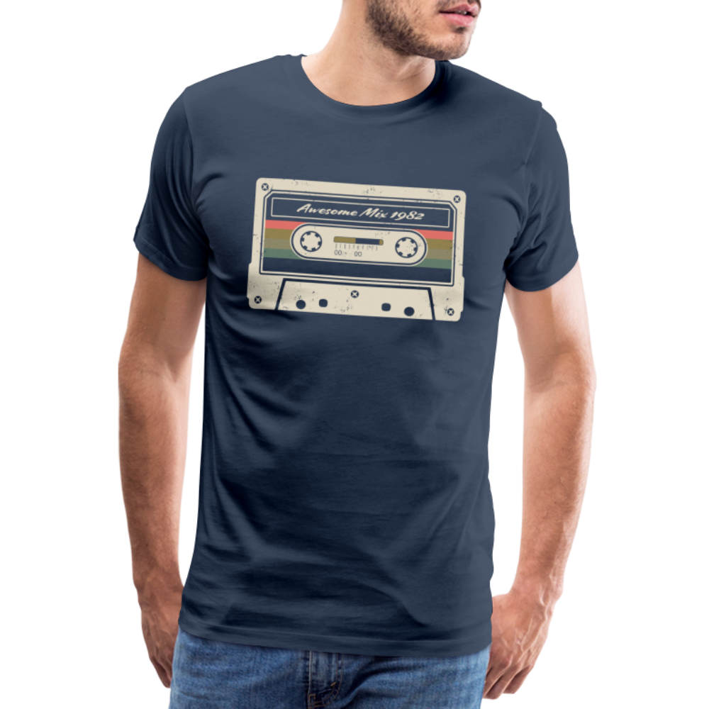 40. Geburtstags Shirt Musik Kassette Awesome Mix 1982 Retro Style T-Shirt - Navy