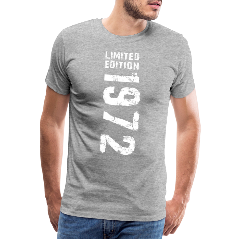 50. Geburtstags Shirt 1972 Limited Edition Retro Style T-Shirt - Grau meliert