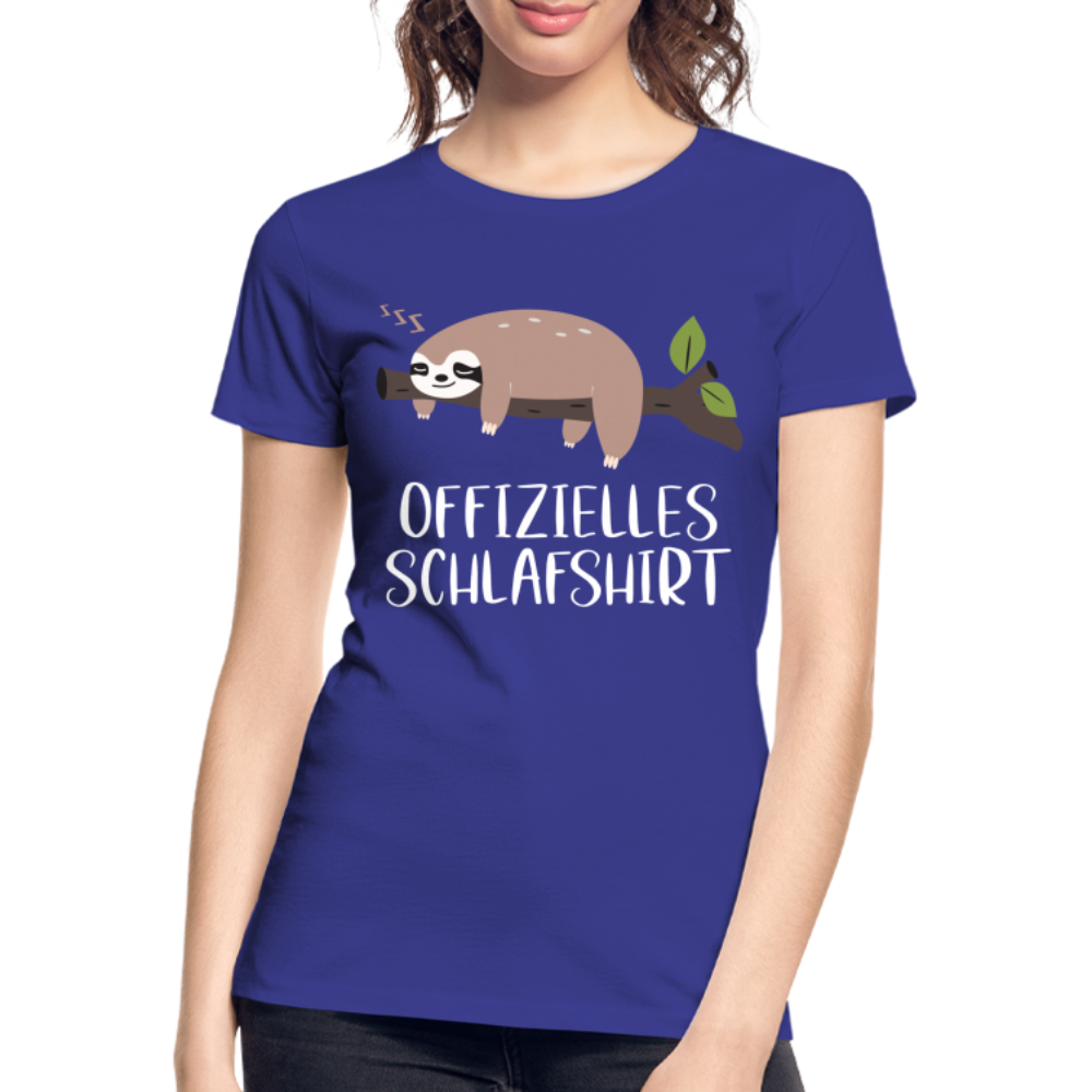 Faultier Offizielles Schlafshirt Schlafanzug Pyjama Geschenk Bio T-Shirt - Königsblau