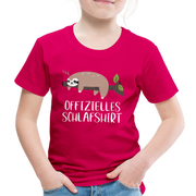 Faultier Offizielles Schlafshirt Schlafanzug Pyjama Geschenk Kinder T-Shirt - dunkles Pink