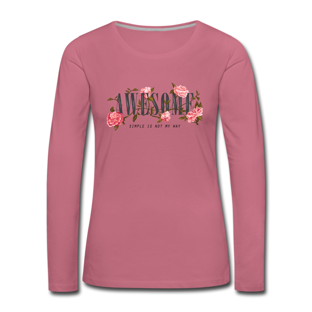 Frauen Awesome Premium Langarmshirt - Malve