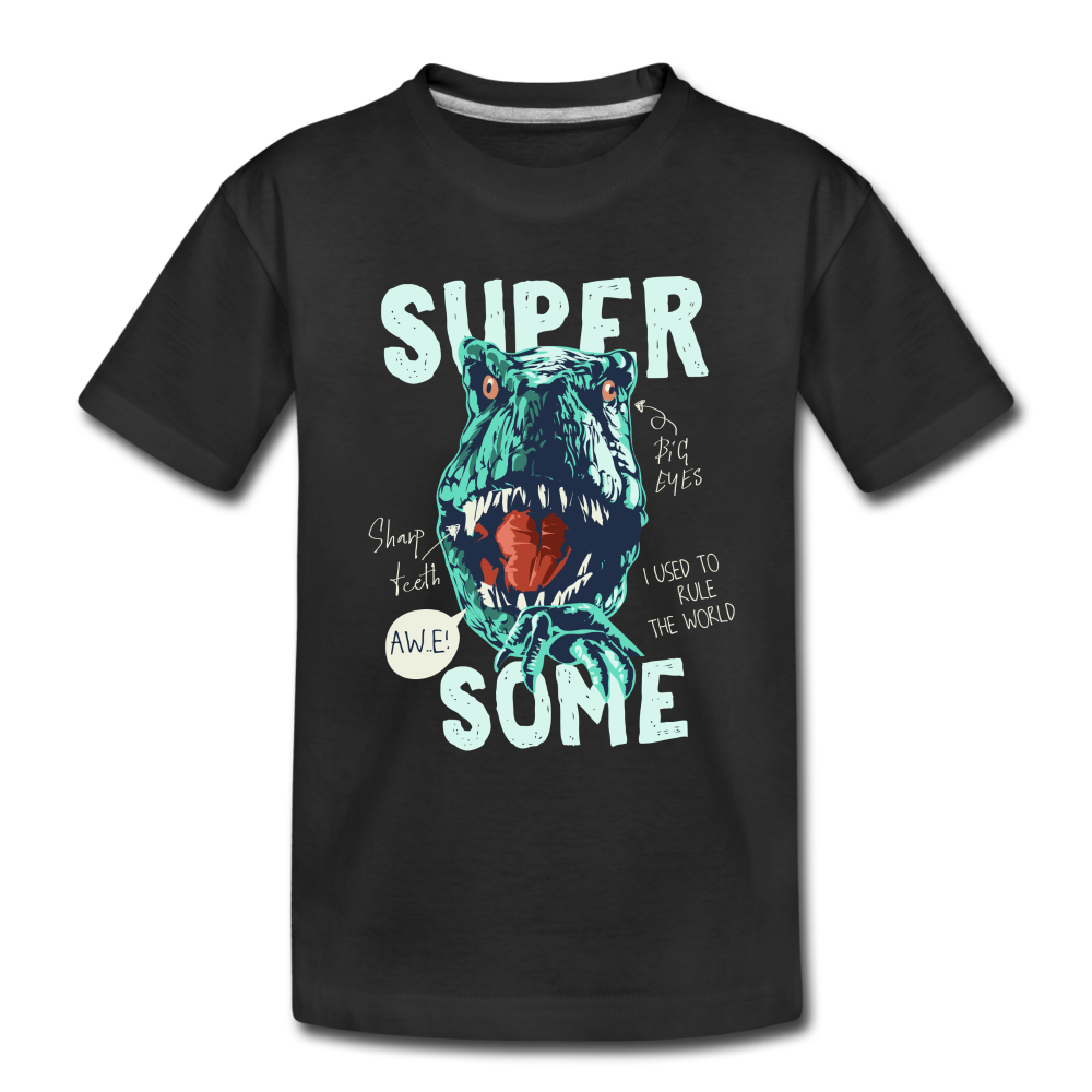 T-Rex Super Awesome Geschenk Kinder Premium T-Shirt - Schwarz