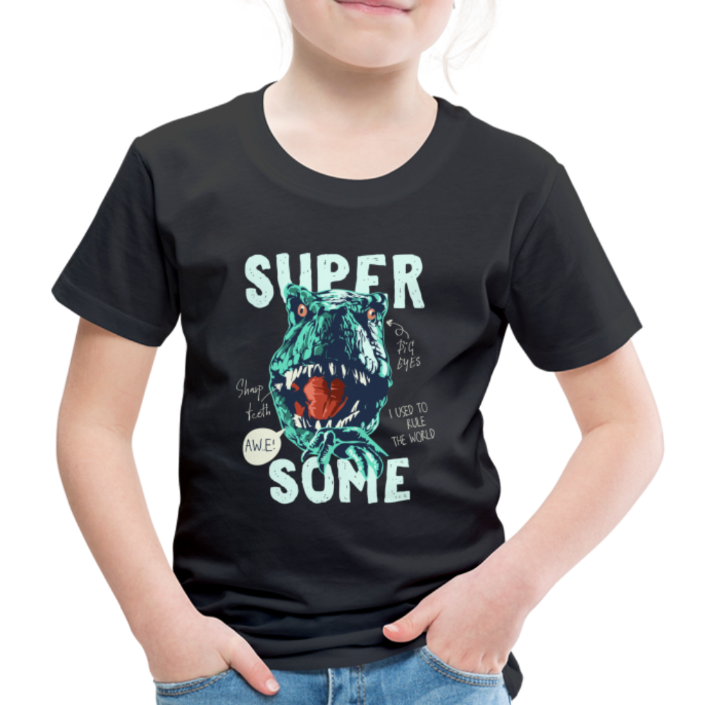 T-Rex Super Awesome Geschenk Kinder Premium T-Shirt - Schwarz