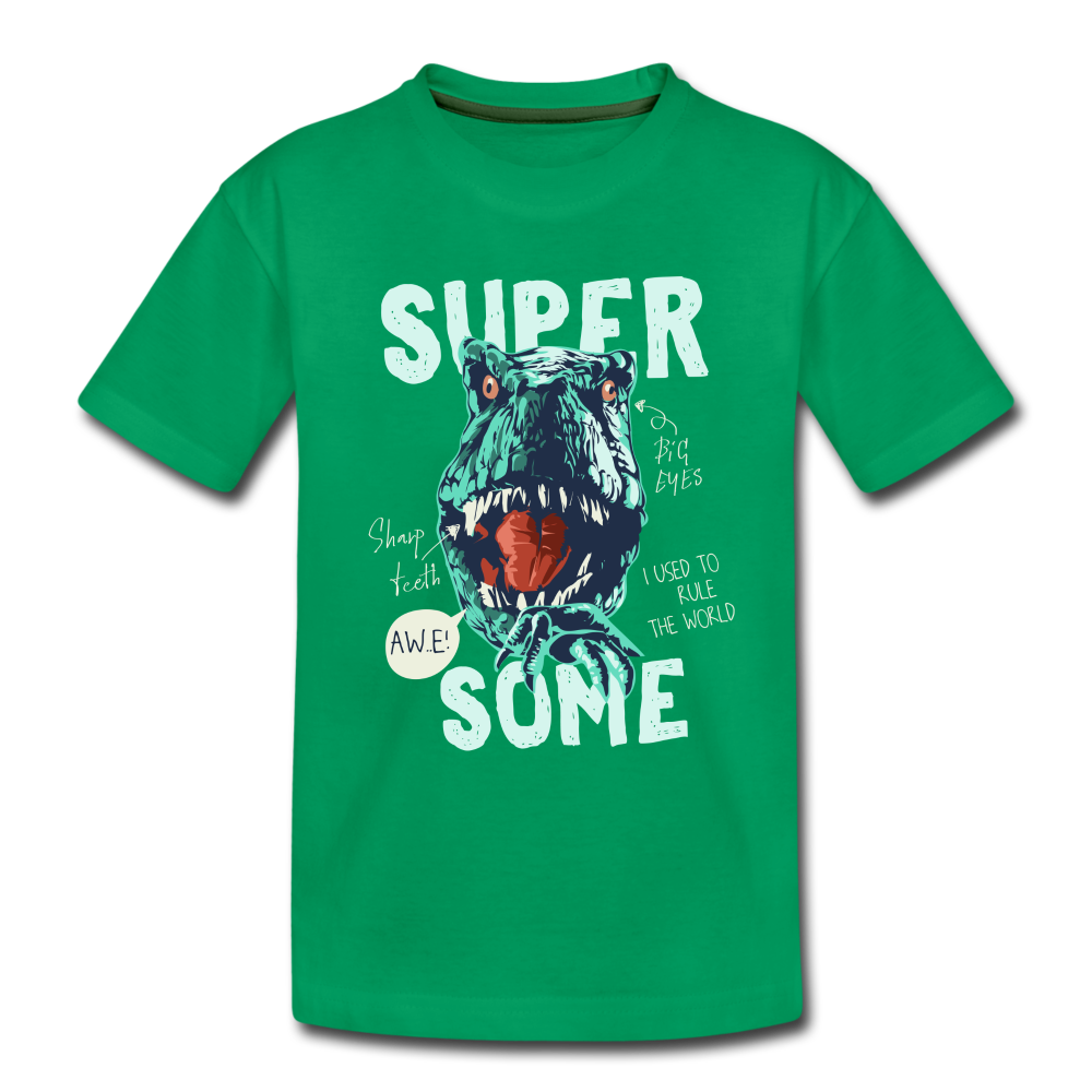 T-Rex Super Awesome Geschenk Kinder Premium T-Shirt - Kelly Green