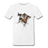 Süße Katze durch zerrissenes Papier Männer Premium T-Shirt - Weiß