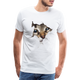 Süße Katze durch zerrissenes Papier Männer Premium T-Shirt - Weiß