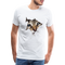 Süße Katze durch zerrissenes Papier Männer Premium T-Shirt - Weiß