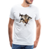 Süße Katze durch zerrissenes Papier Männer Premium T-Shirt - Weiß