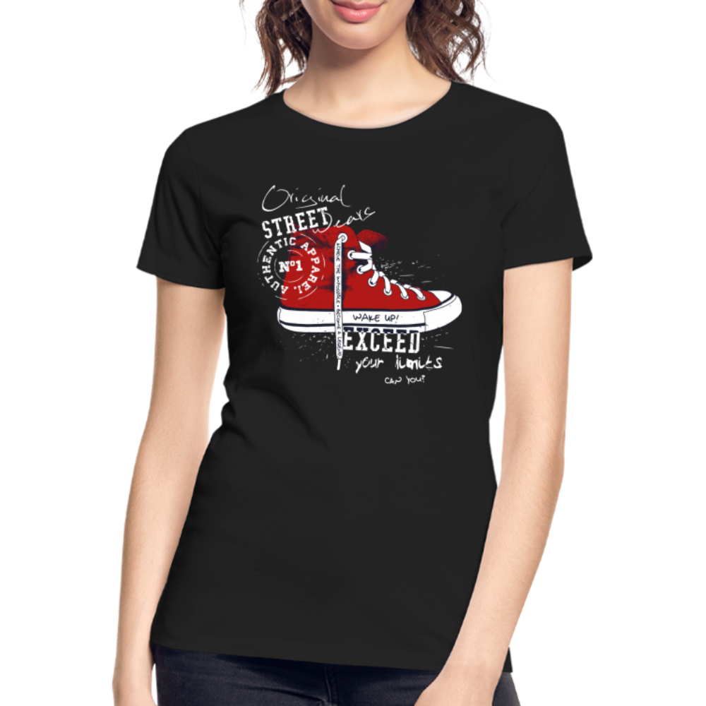 Street Wear Vintage Style Sneakers Frauen Premium Bio T-Shirt - Schwarz