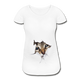 Süße Katze durch zerrissenes Papier Frauen Schwangerschafts-T-Shirt - Weiß