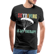 Fallschirmspringer Fallschirmspringen ist meine Therapie Geschenk T-Shirt - Schwarz