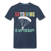 Fallschirmspringer Fallschirmspringen ist meine Therapie Geschenk T-Shirt - Navy