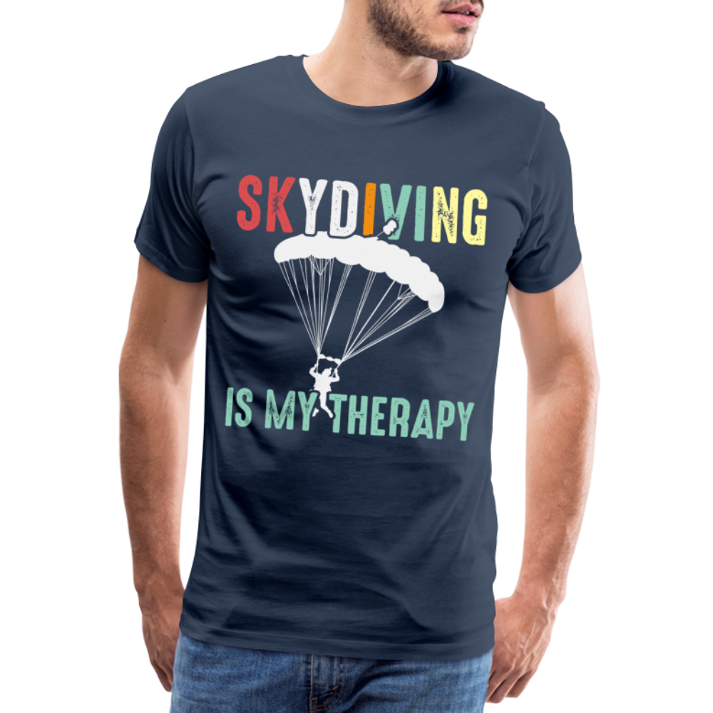 Fallschirmspringer Fallschirmspringen ist meine Therapie Geschenk T-Shirt - Navy